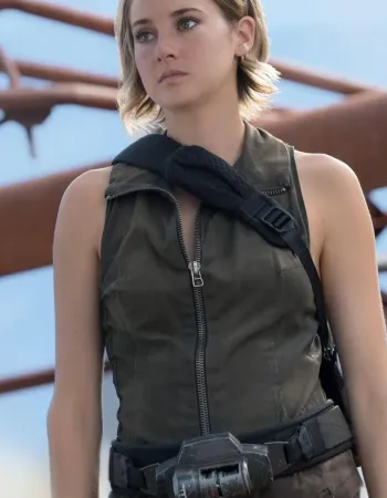 Allegiant Shailene Woodley (Tris) Black Leather Vest