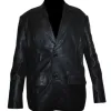 Dark Blue Kurt Russell (Eldon Perry) Black Leather Jacket