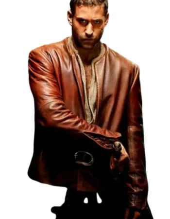 Emerald City Oliver Jackson-Cohen (Lucas) Brown Leather Jacket