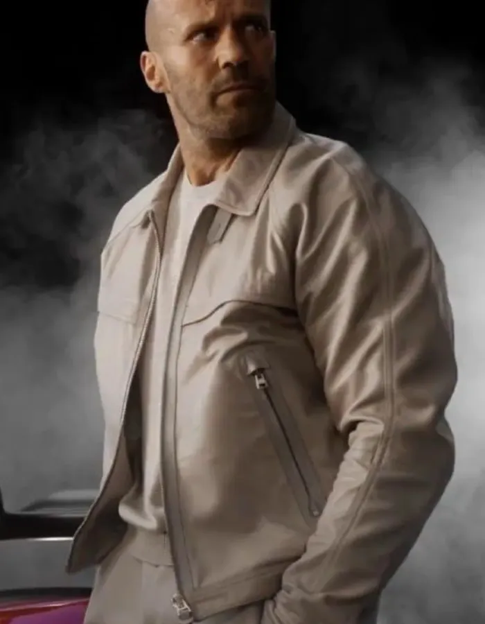 Fast X 2023 Jason Statham (Deckard Shaw) Beige Leather Jacket