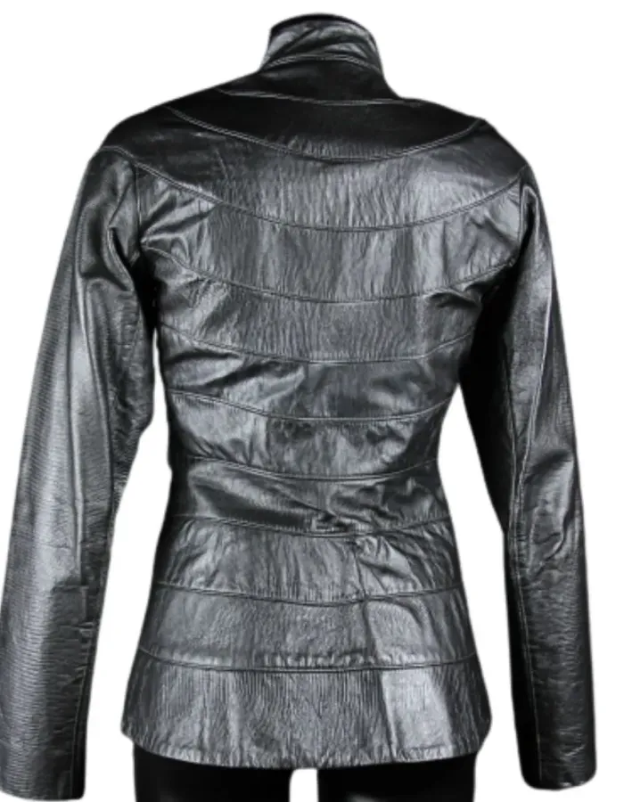 I Robot Bridget Moynahan (Susan Calvin) Black Leather Jacket