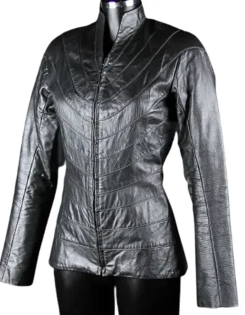I Robot Bridget Moynahan (Susan Calvin) Black Leather Jacket