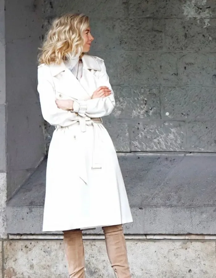 Mission Impossible 7 Vanessa Kirby (White Widow) White Cotton Coat