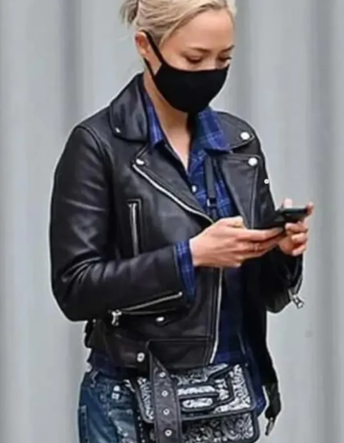 Mission Impossible 7 Pom Klementieff Black Biker Leather Jacket