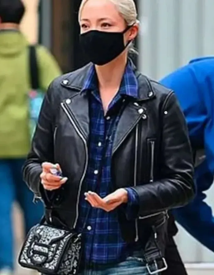 Mission Impossible 7 Pom Klementieff Black Biker Leather Jacket Mission Impossible 7 Pom Klementieff Black Biker Leather Jacket