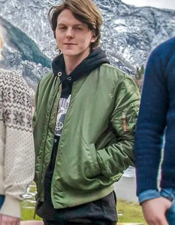 Ragnarok Jonas Strand Gravli (Laurits) Green Satin Bomber Jacket