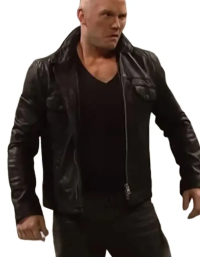 Saturday Night Live Chris Pratt (Jason Statham) Black Leather Jacket