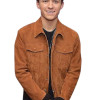 Spiderman Homecoming Tom Holland (Peter Parker) Brown Suede Leather Jacket