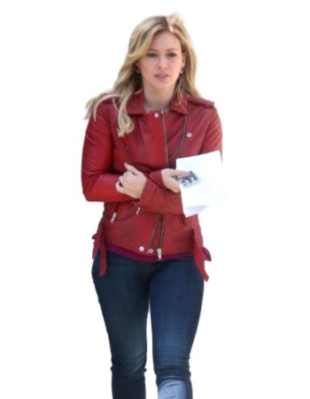 Younger Hilary Duff (Kelsey Peters) Red Leather Jacket