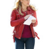 Younger Hilary Duff (Kelsey Peters) Red Leather Jacket
