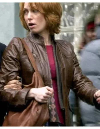 88 Minutes (Kim Cummings) Alicia Witt Brown Leather Jacket