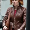 88 Minutes (Kim Cummings) Alicia Witt Brown Leather Jacket