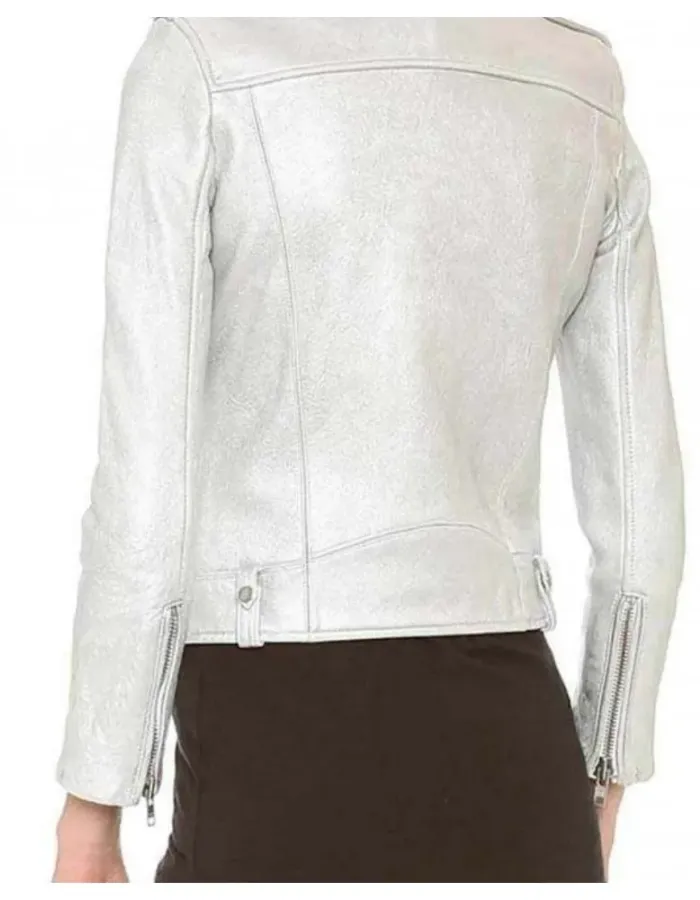 Arrow S5 (Thea Queen) Willa Holland White Leather Jacket Arrow S5 (Thea Queen) Willa Holland White Leather Jacket