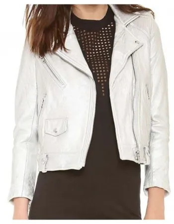 Arrow S5 (Thea Queen) Willa Holland White Leather Jacket