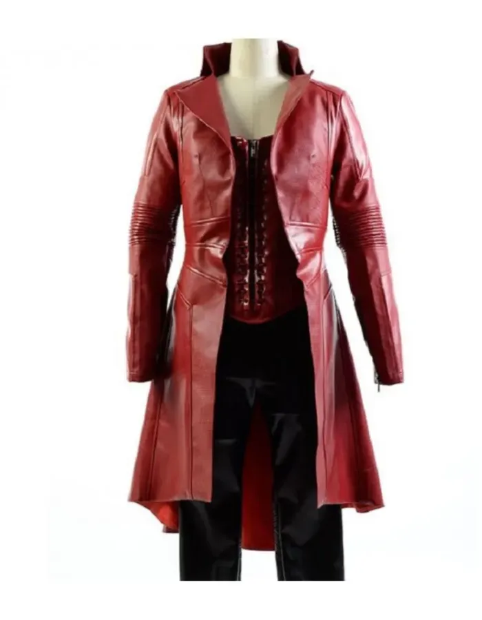 Captain America Civil War Elizabeth Olsen (Scarlet Witch) Leather Coat