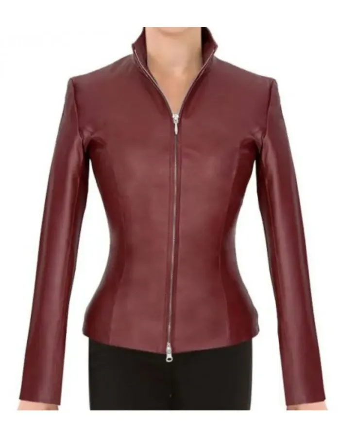 Doctor Who Freema Agyeman (Martha Jones) Maroon Leather Jacket