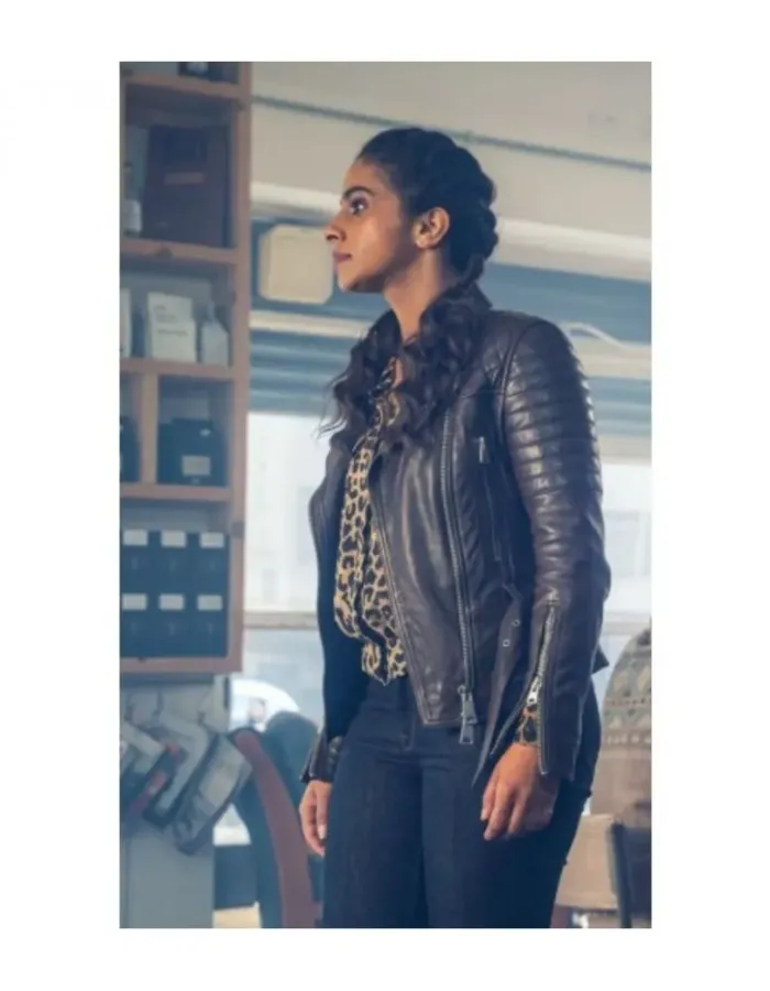 Doctor Who Mandip Gill (Yasmin Khan) Black Leather Jacket