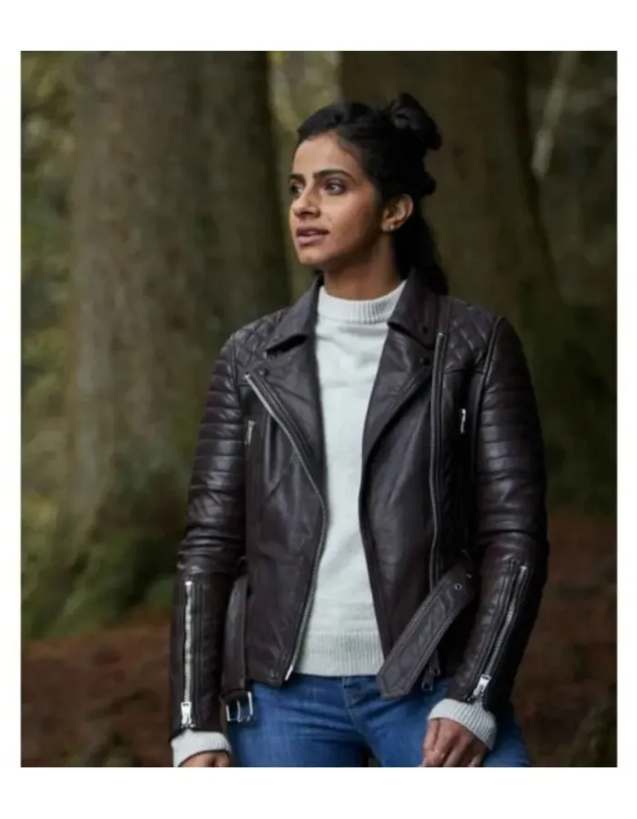 Doctor Who Mandip Gill (Yasmin Khan) Black Leather Jacket