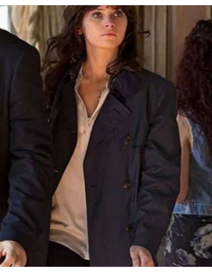 Inferno  Felicity Jones (Sienna Brooks) Blue Cotton Coat