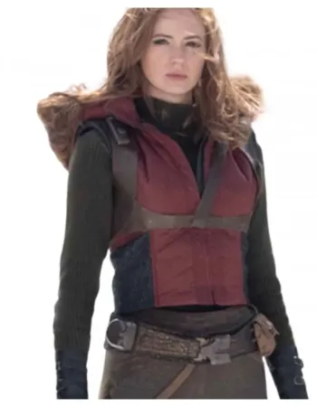 Jumanji 3 Karen Gillan (Ruby) Maroon Leather Vest