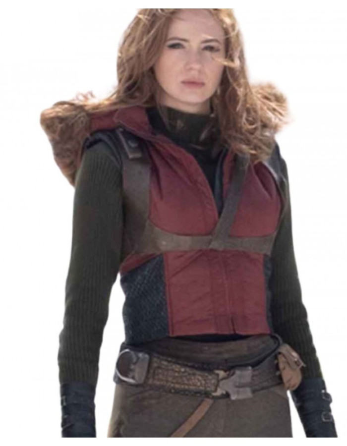 Jumanji 3 Karen Gillan (Ruby) Maroon Leather Vest