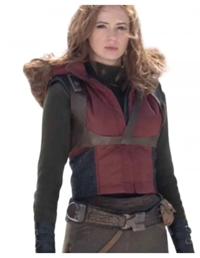 Jumanji 3 Karen Gillan (Ruby) Maroon Leather Vest Jumanji 3 Karen Gillan (Ruby) Maroon Leather Vest