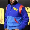Kanye West Pastelle Blue Fleece Bomber Jacket Kanye West Pastelle Blue Fleece Bomber Jacket