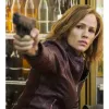 Peppermint Jennifer Garner (Riley North) Maroon Leather Jacket