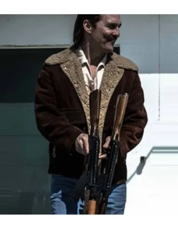 White Boy Rick Matthew Mcconaughey (Richard Wershe) Brown Suede Leather Coat