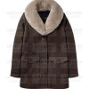Yellowstone Kelly Reilly (Beth Dutton) Fur Collar Wool Coat