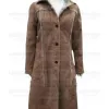 Yellowstone Kelly Reilly Beth Dutton Fur Shearling Leather Coat