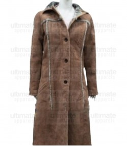 Yellowstone Kelly Reilly Beth Dutton Fur Shearling Leather Coat