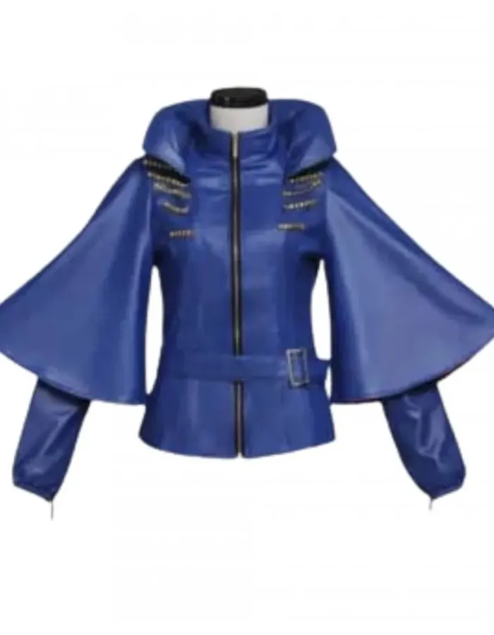 Descendants 3 Sofia Carson (Evie) Blue Leather Jacket 