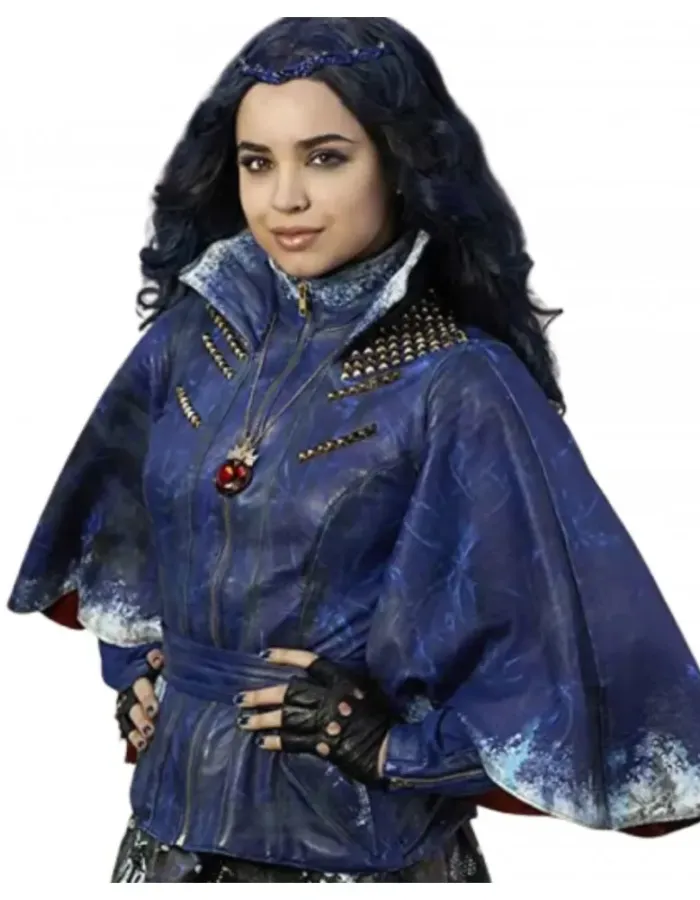 Descendants 3 Sofia Carson (Evie) Blue Leather Jacket 