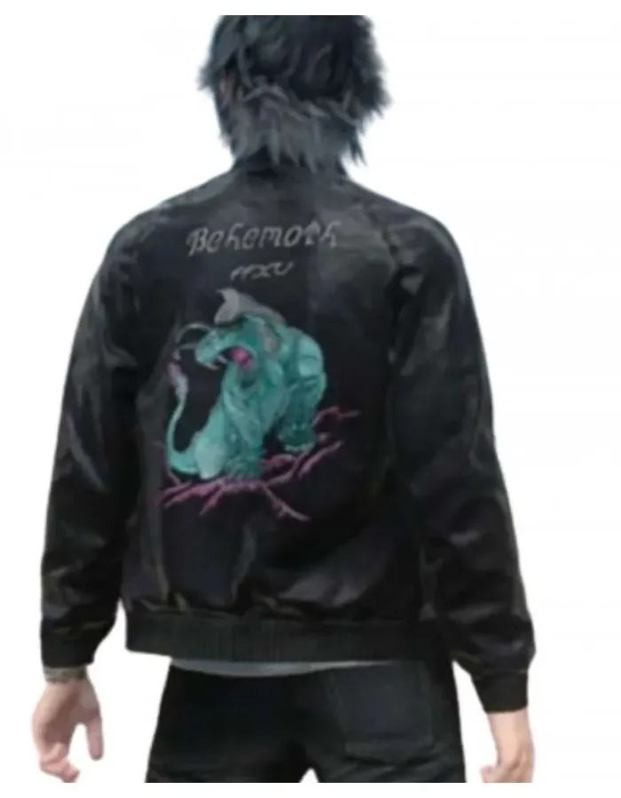 Final Fantasy Xv Behemoth Noctis Lucis Black Leather Jacket
