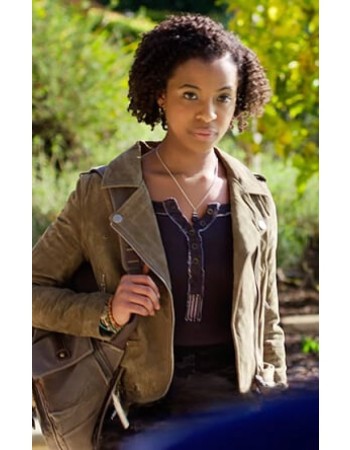 13 Reasons Why Grace Saif (Ani Achola) Suede Leather Jacket 