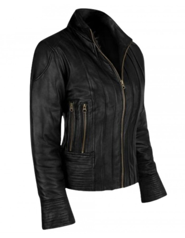 Transformers 2 Megan Fox (Mikaela Banes) Black Leather Jacket