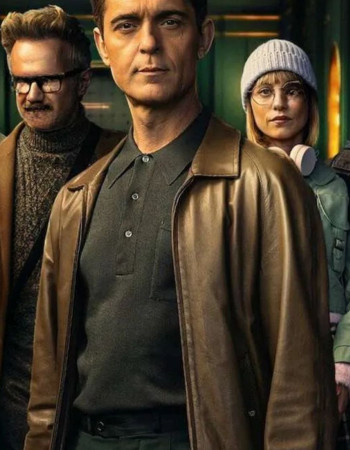 Berlin 2023 Pedro Alonso (Berlin ) Brown Leather Jacket