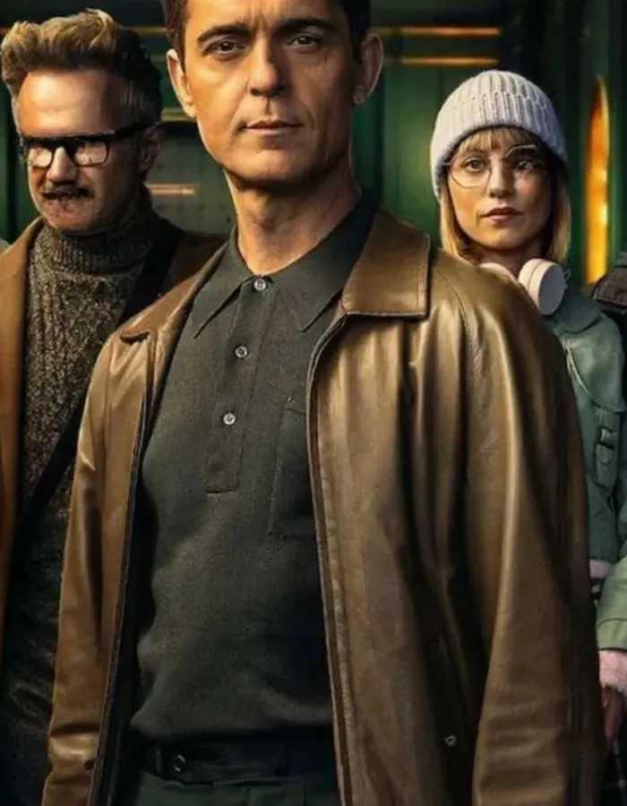 Berlin 2023 Pedro Alonso (Berlin ) Brown Leather Jacket