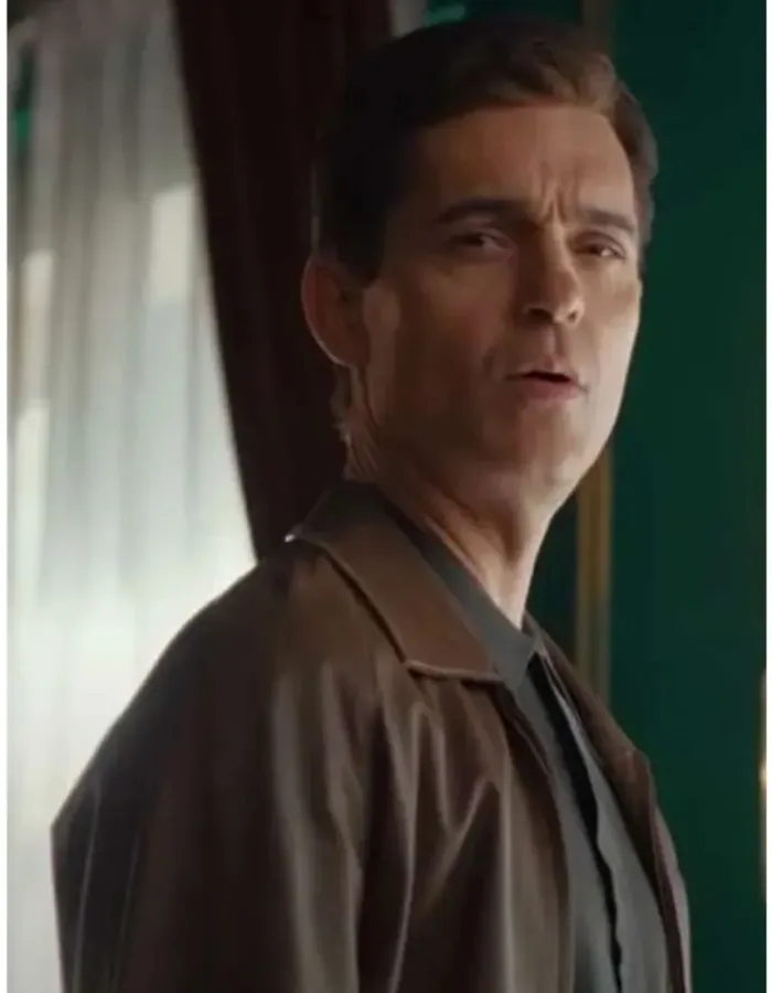 Berlin 2023 Pedro Alonso (Berlin ) Brown Leather Jacket