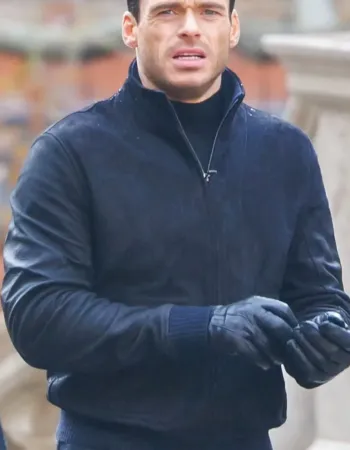 Citadel 2023 Richard Madden (Mason Kane) Blue Suede Leather Jacket