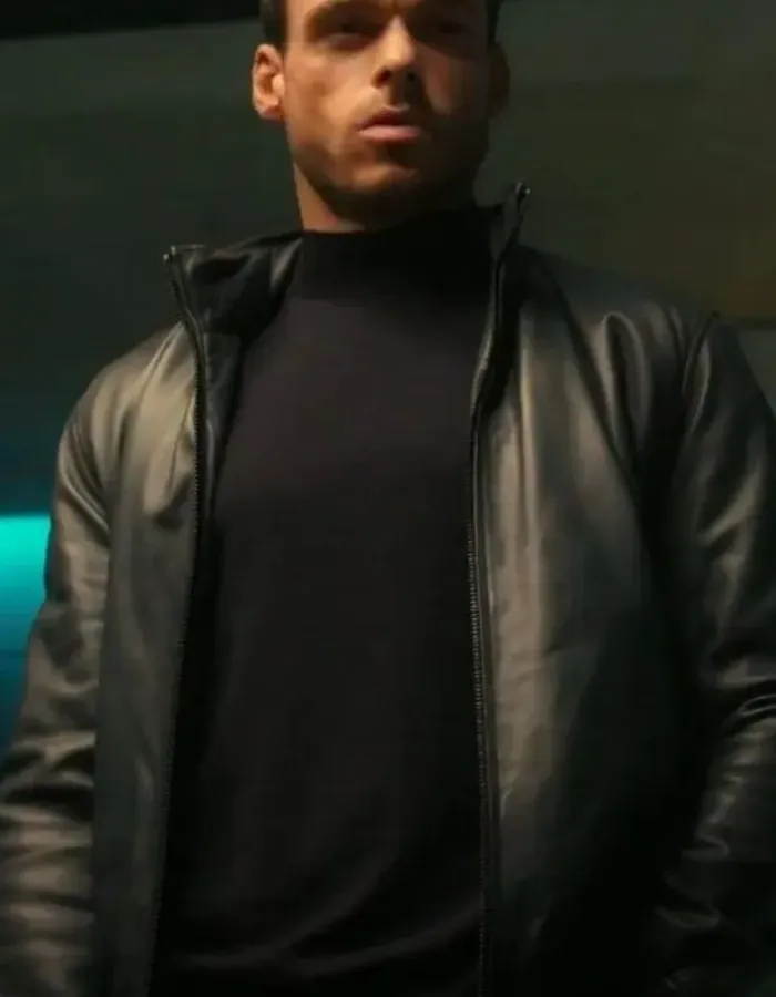 Citadel 2023 Richard Madden (Mason Kane) Black Leather Jacket Citadel 2023 Richard Madden (Mason Kane) Black Leather Jacket