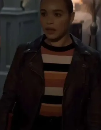 Cobweb 2023 Cleopatra Coleman (Miss Devine) Black Leather Jacket