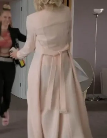 Ted Lasso S3 Hannah Waddingham (Rebecca Welton) Pink Wool Coat