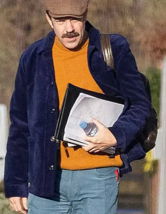 Ted Lasso Jason Sudeikis (Ted Lasso) Blue Velvet Jacket Ted Lasso Jason Sudeikis (Ted Lasso) Blue Velvet Jacket