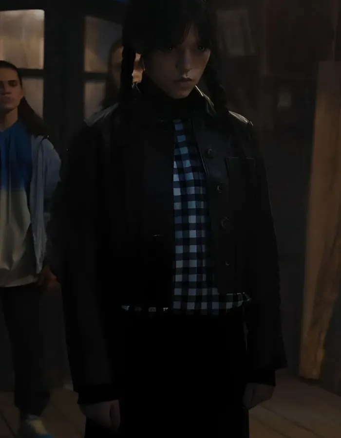 Wednesday Jenna Ortega (Wednesday Addams) Black Leather Jacket Wednesday Jenna Ortega (Wednesday Addams) Black Leather Jacket