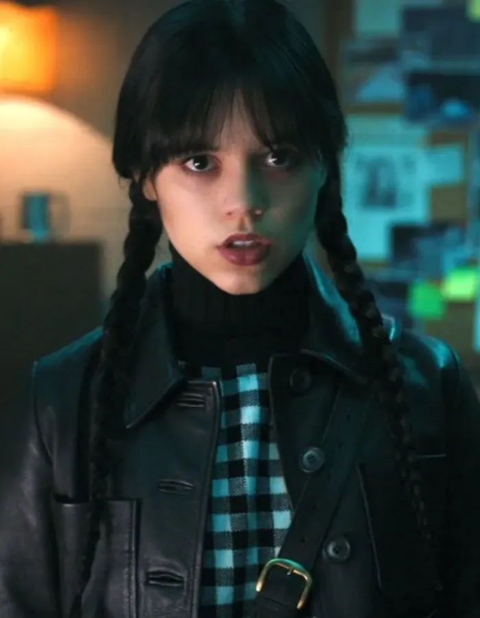 Wednesday Jenna Ortega (Wednesday Addams) Black Leather Jacket Wednesday Jenna Ortega (Wednesday Addams) Black Leather Jacket