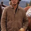 Yellowstone Luke Grimes (Kayce Dutton) Brown Cotton Jacket Yellowstone Luke Grimes (Kayce Dutton) Brown Cotton Jacket