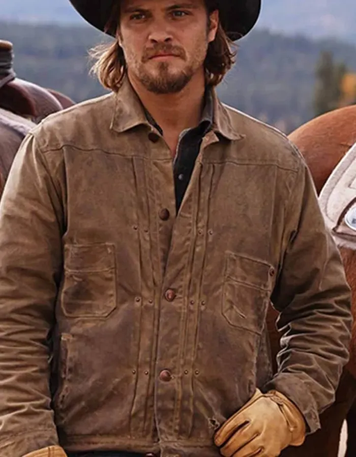 Yellowstone Luke Grimes (Kayce Dutton) Brown Cotton Jacket Yellowstone Luke Grimes (Kayce Dutton) Brown Cotton Jacket