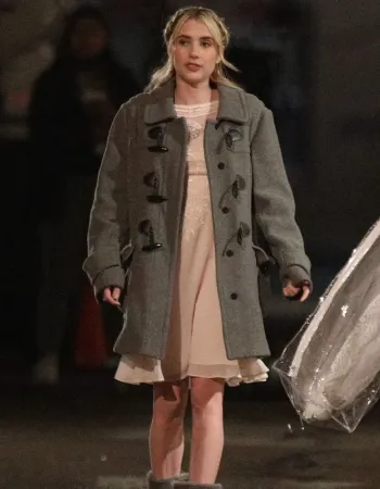 About Fate 2022 Emma Roberts (Margot) Grey Wool Coat